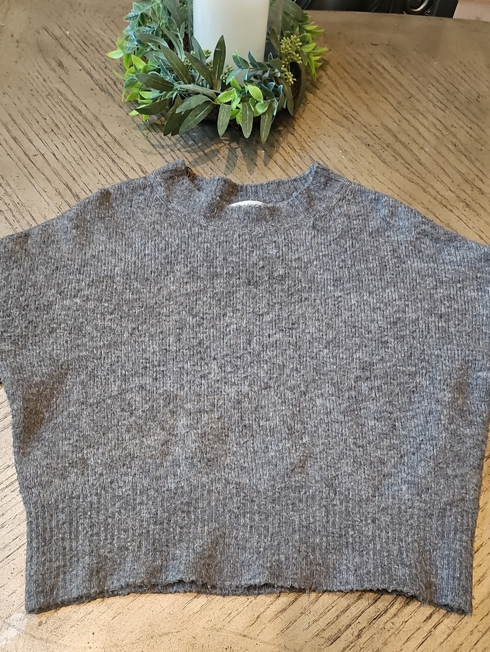 Zara Heather Gray Crewneck Sweater Size S